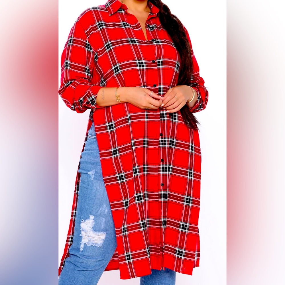 Self Love Maxi Plaid Top
